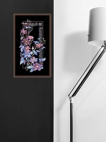 1入組十字繡套件,紫色花朵,簡易圖案大尺寸,diy手工補給,針工藝,家居裝飾 - 彩色 - 查看 3