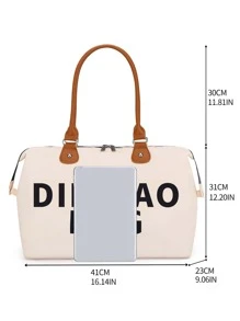 3pcs Baby Letter Graphic Diaper Bag - Beige - View 6