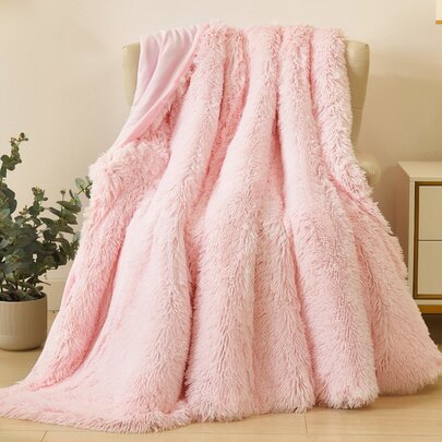 1入組粉色織物毯子