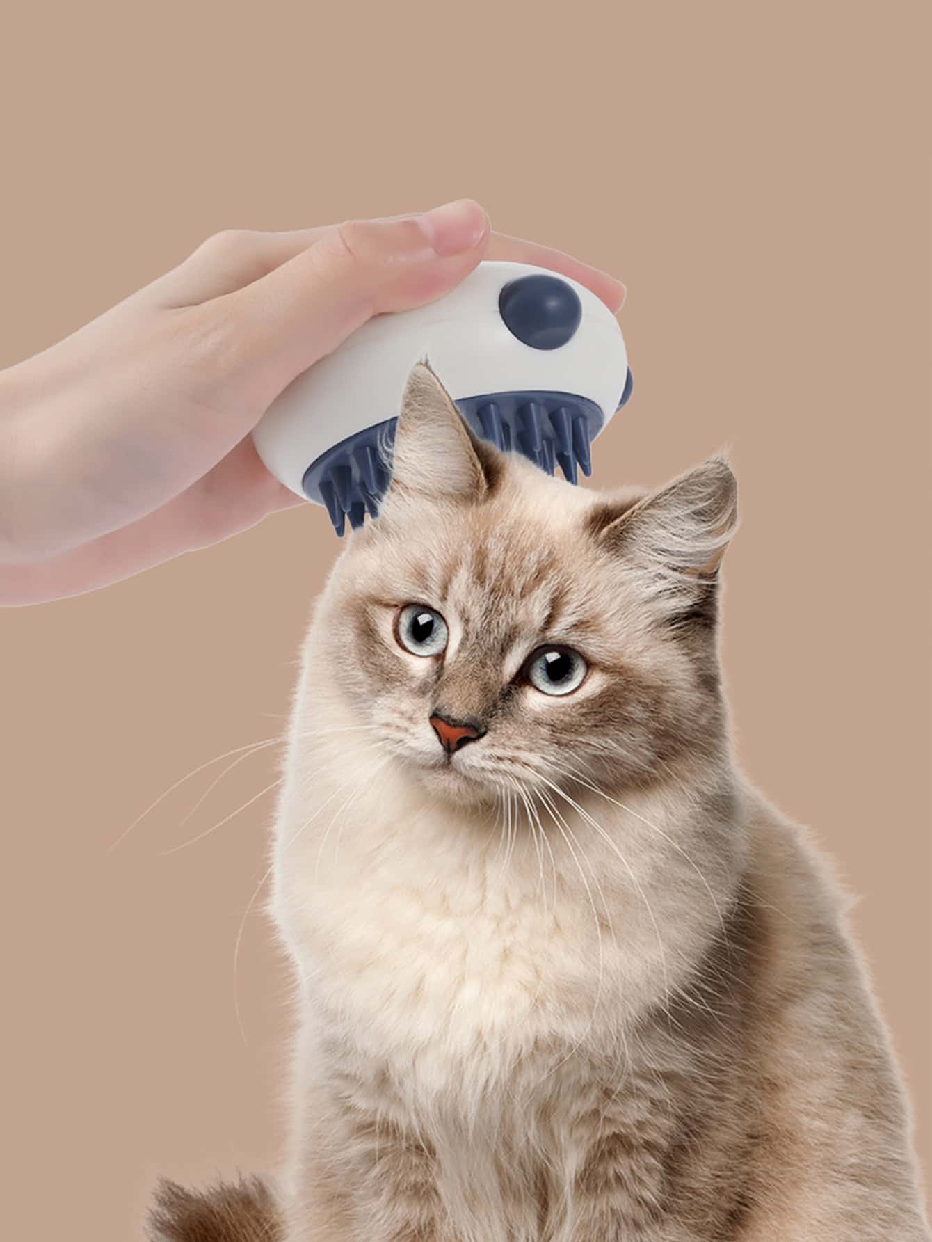 1pc Cartoon Panda Design Pet Bath Massage Brush - Royal Blue - View 1