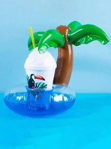 1入組PVC充氣杯墊,創意椰子樹裝飾充氣杯墊適用於水池 - 彩色 - 查看 5