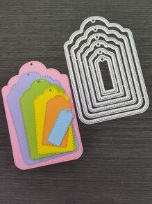 Matrice De Découpe En Forme D'étiquette 1 pièce, Matrice Artisanale De Pochoir Gravé Bricolage En Acier Au Carbone Moderne Pour Le Bricolage - Argent - Voir 1