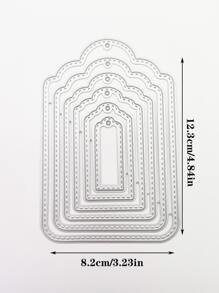 Matrice De Découpe En Forme D'étiquette 1 pièce, Matrice Artisanale De Pochoir Gravé Bricolage En Acier Au Carbone Moderne Pour Le Bricolage - Argent - Voir 2