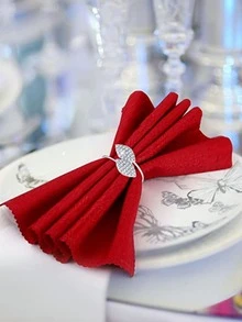 6 piezas/set anillo de servilleta de aleación de aluminio, anillo de soporte de servilleta de decoración de diamantes de imitación moderno para cocina - Plateado - Ver 5