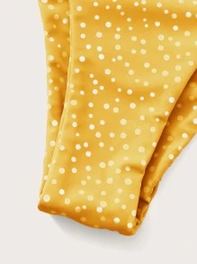 圓點紋帶肩夏日沙灘比基尼