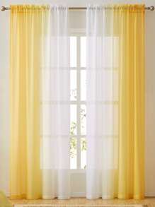 Rideau transparent ombré, rideau transparent moderne en polyester filtrant la lumière pour chambre à coucher
