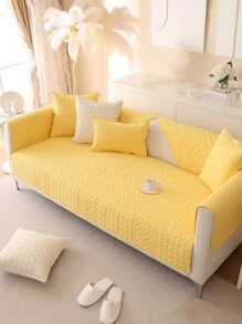 1入組滌綸沙發巾,現代黃色幾何提花沙發蓋毯適用於沙發 - 黃色 - 查看 1
