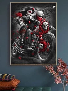 1件套骷髏圖案DIY鑽石現代PMMADIY無框鑽石畫適用於家庭裝飾 - 彩色 - 查看 1