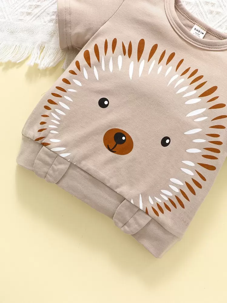 Bébé Garçon Short & T-shirt Dessin Animé - Taupe - Voir 4