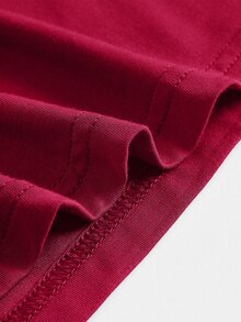 SHEIN BASICS Plus Solid High Waist A-line Skirt - Burgundy - View 7