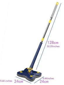 1入組不銹鋼拖把,現代360度旋轉大擦拭頭拖把 - 藍色 - 查看 10