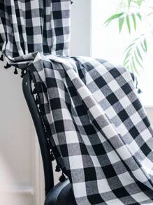 Rèm đơn họa tiết kẻ sọc, Rèm đơn Polyester hiện đại cho phòng ngủ và phòng khách - Đen và trắng - Xem 2