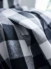 Rèm đơn họa tiết kẻ sọc, Rèm đơn Polyester hiện đại cho phòng ngủ và phòng khách - Đen và trắng - Xem 3