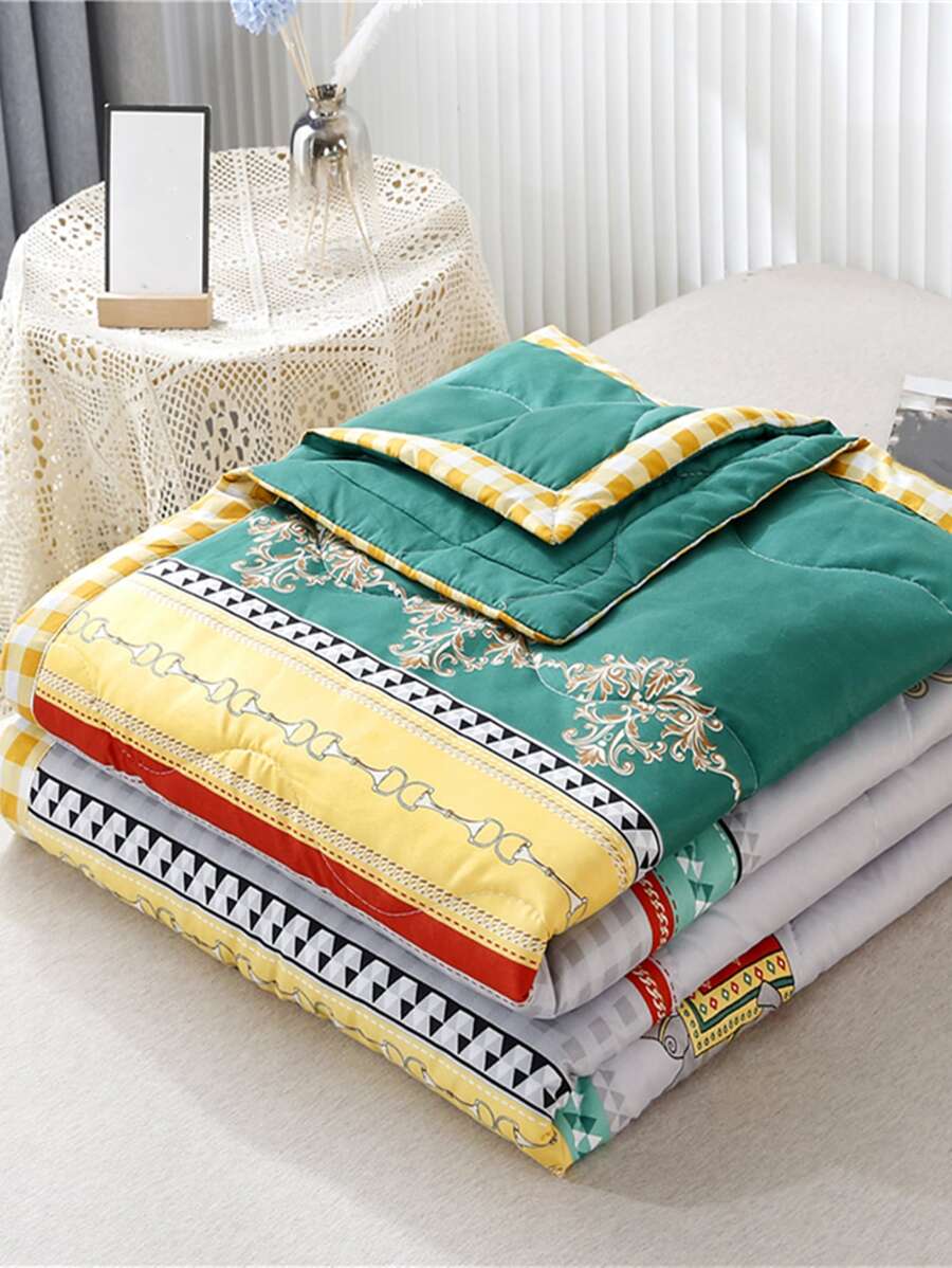 1 Pieza Edredón De Verano Ultra Suave, Resistente A La Decoloración Y Anti-pilling Con Impresión Multiculor Amistoso Con Piel