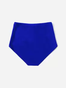 SHEIN Swim Summer Beach Solid High Waisted Bikini Bottom - Royal Blue - View 2