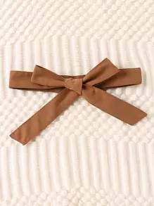 Tween Girl Frill Neck Ruffle Trim Belted Dress - White - View 4