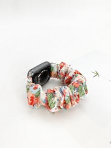 1 Dây đeo đồng hồ thiết kế Scrunchie in hoa Tương thích với Apple Watch - Nhiều màu - Xem 3
