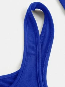 SHEIN BASICS Plus Solid Split Hem Dress - Royal Blue - View 9
