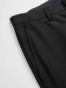 Manfinity Mode Bộ đồ nam Nút màu trơn Công việc - màu đen - Xem 3