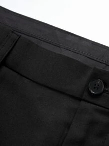 Manfinity Mode Bộ đồ nam Nút màu trơn Công việc - màu đen - Xem 4