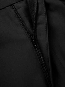 Manfinity Mode Bộ đồ nam Nút màu trơn Công việc - màu đen - Xem 5