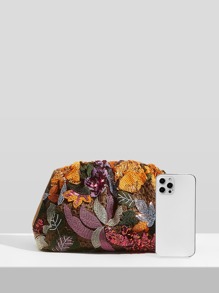 SHEIN SXY 豪華晚餐包，迷人，優雅，精緻，安靜奢華隨機亮片花卉裝飾手拿包水鑽，女士花卉，女士，派對女孩，新娘完美派對，婚禮，舞會，晚餐/宴會，晚餐/宴會，最佳送給女性的禮物媽媽老師朋友伴娘 - 彩色 - 查看 10