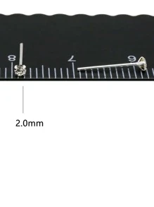 12入組/套前衛銀方晶鋯石裝飾鼻釘適用於女士適用於身體裝飾用品