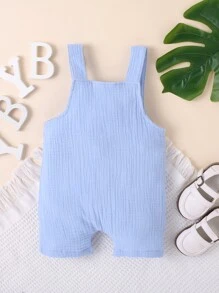 SHEIN Vintaside Kids Baby Boy Pocket Patched Overall Romper