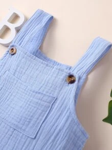 SHEIN Vintaside Kids Baby Boy Pocket Patched Overall Romper