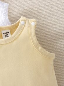 新生兒4入組素色背心連體衣 - 彩色 - 查看 5