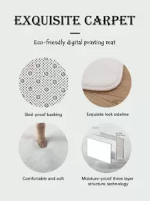 1pc Mandala Pattern Anti-slip Rug, Boho Geometric Frame Design Floor Mat For Living Room And Bedroom - Multicolor - View 3