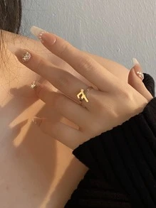 1 nhẫn trang trí số 7 thời trang dành cho nữ để trang trí hàng ngày - Vàng - Xem 1