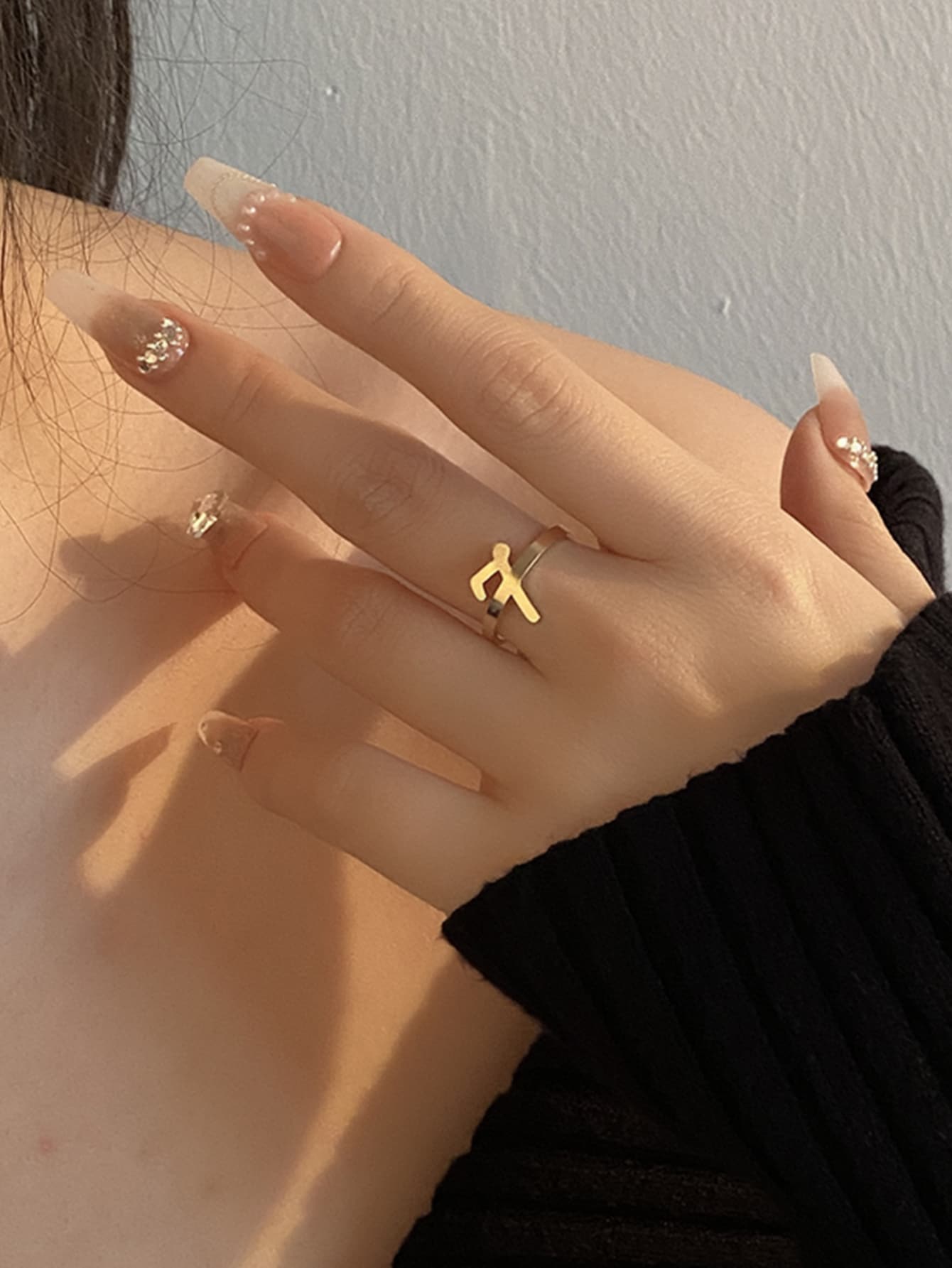 1 nhẫn trang trí số 7 thời trang dành cho nữ để trang trí hàng ngày - Vàng - Xem 1