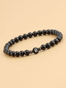 1pc Boho Letter Detail Beaded Bracelet For Women For Vacation