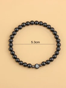 1pc Boho Letter Detail Beaded Bracelet For Women For Vacation