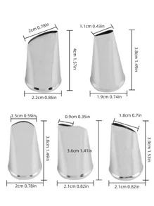 5入組裱花嘴套裝 - 銀色 - 查看 2