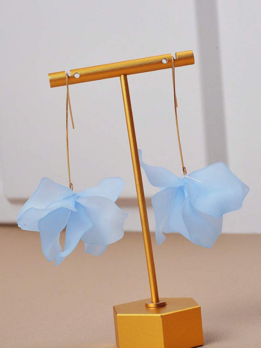 1對時尚花瓣裝飾耳墜適用於女士日常裝飾