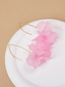 1 đôi bông tai hình cánh hoa thời trang cho phụ nữ để trang trí hàng ngày - Hồng - Xem 2