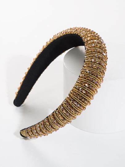 Diadema decorativa de cristal, tocado dorado, diadema, aros para el cabello, accesorios para el cabello, accesorios para la cabeza