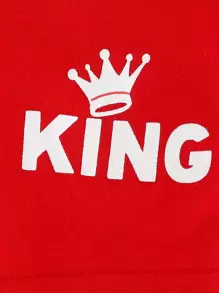 Baby Boy Crown & Letter Graphic Tee & Shorts - Red - View 3