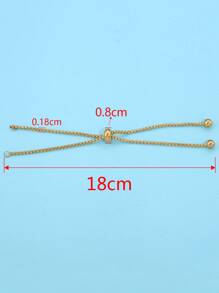 3pcs/set Stainless Steel Adjustable Slide Chain With 2 Rings, For Making Jewelry Bracelet DIY Accessories