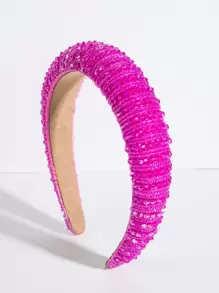 Crystal Decor Headband Royal Tiaras,Hairband,Hair Hoop,Hair Accessories Headbands ,Head Piece Head Accessories - Hot Pink - View 3