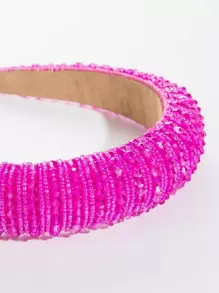 Crystal Decor Headband Royal Tiaras,Hairband,Hair Hoop,Hair Accessories Headbands ,Head Piece Head Accessories - Hot Pink - View 4