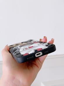 Cartoon Astronaut Print Quilted Phone Case - Multicolor - View 3