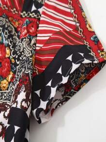 Toddler Girls Polka Dot & Floral Print Square Neck Dress - Multicolor - View 3