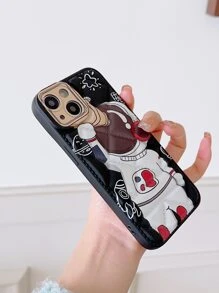 Cartoon Astronaut Print Quilted Phone Case - Multicolor - View 4