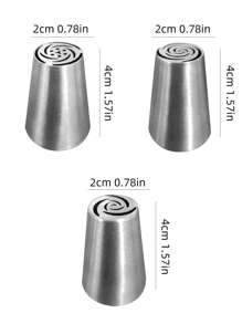 3 piezas Set boquilla de tubería de acero inoxidable - Plateado - Ver 2