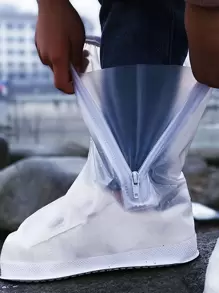 PVC Giày Đi Mưa Bao Hoạt Hình Dễ Thương Họa Tiết Khủng Long Chống Nước Có Thể Tái Sử Dụng Giày Đi Mưa Dành Cho Trẻ Em - trắng - Xem 6