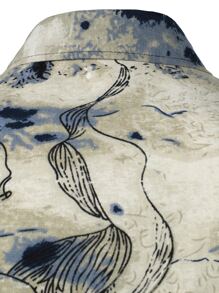 Men Color-block Print Button Up Shirt - Multicolor - View 5