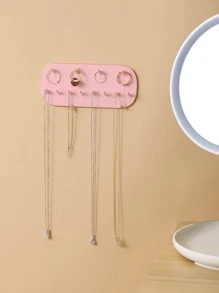 1pc Plastic Wall Mounted Jewelry Storage Rack, Modern Solid Wall Mounted Jewelry Rack For Home Back To School